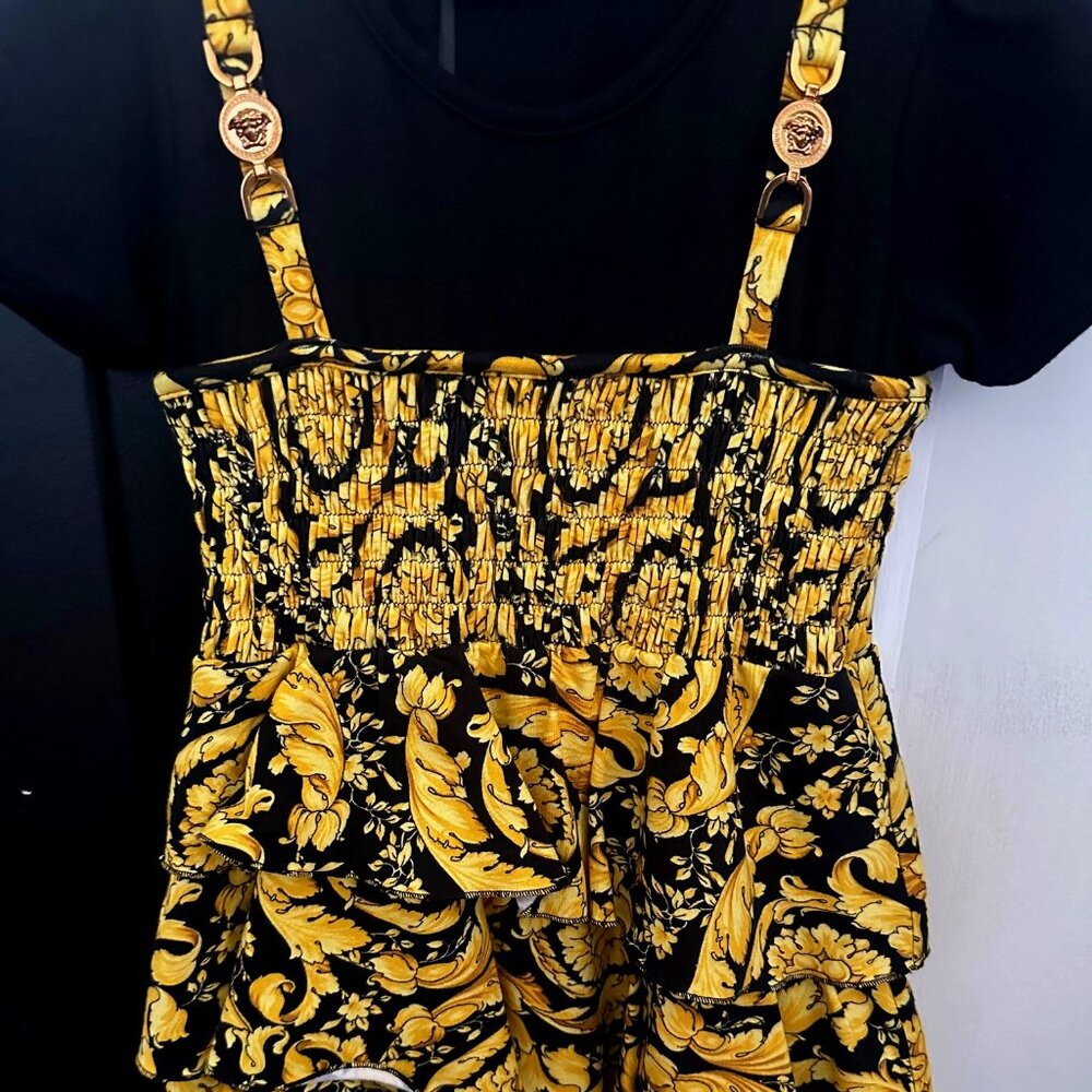 Versace Toddler's Black & Gold Barocco Dress